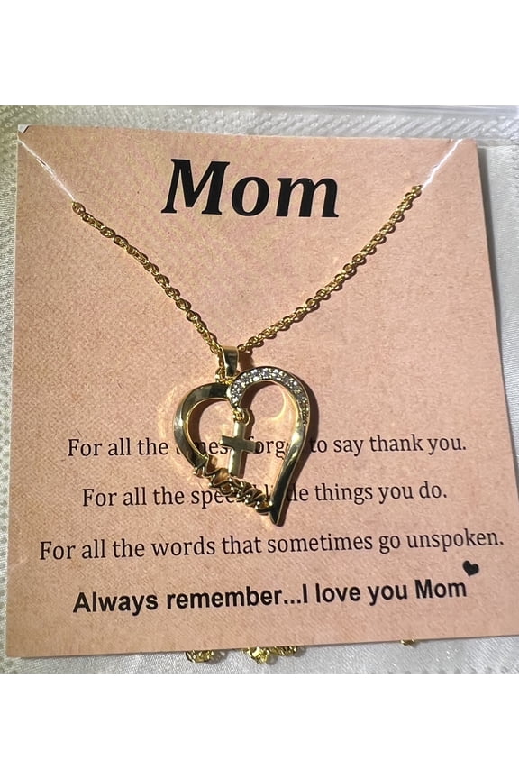 Heart Cross Necklace for Women Baptism Confirmation Easter Gifts