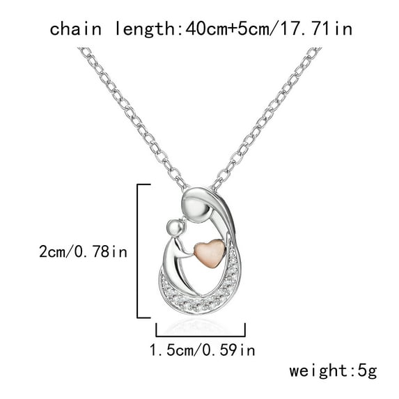 Sdmnsg-T Mother's Day Gifts S925 Sterling Silver Mother Daughter Necklaces 18K White Gold Plated Mom Heart Birthstone Necklace Mom Pendant Necklaces for Mom New Mum Grandma Women Wife