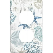 Sdmnsg-T Ocean Beach Starfish Seashell Print Outlet Covers Light Switch Decorative Switch Plate Covers Plastic Wall Plates Kitchen Bathroom Home Decor