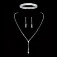 thumbnail image 1 of Sdmnsg-T Silver Bridal Wedding Jewelry Set Rhinestone Necklace Earrings Sets Formal Prom Costume Jewelry Sets for Women and Brides, 1 of 12