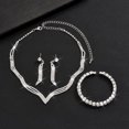 thumbnail image 1 of Sdmnsg-T Silver Bridal Wedding Jewelry Set Rhinestone Necklace Earrings Sets Prom Formal Costume Jewelry Sets for Women and Brides, 1 of 12