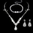 thumbnail image 1 of Sdmnsg-T Silver Bride Necklace Earrings Set Rhinestone Bridal Wedding Jewelry Sets Prom Costume Jewelry Set Crystal Choker Necklace for Women and Brides, 1 of 8