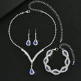 thumbnail image 1 of Sdmnsg-T Silver Bride Wedding Jewelry Sets Blue Crystal Bridal Necklace Earrings Set Rhinestone Prom Costume Jewelry Set Choker Necklace for Women and Brides, 1 of 12