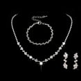 thumbnail image 1 of Sdmnsg-T Silver Bride Wedding Jewelry Sets Rhinestone Bridal Necklace Earrings Set Prom Costume Jewelry Set Crystal Choker Necklace for Women and Brides, 1 of 9