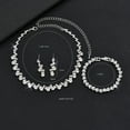 thumbnail image 1 of Sdmnsg-T Silver Pearl Bridal Wedding Jewelry Set Rhinestone Necklace Earrings Bracelet Sets Formal Costume Jewelry for Women and Brides, 1 of 9