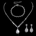 thumbnail image 1 of Sdmnsg-T Sparkled Jewelry Set for Women Silver Rhinestone Necklace Teardrop Dangle Earrings Bracelet for Bride Bridesmaid Crystal Bridal Prom Costume Jewelry Accessories for Wedding Party, 1 of 34