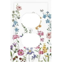 Sdmnsg-T Wildflower Floral Flowers Print 1-Gang Duplex Outlet Light Switch Decorative Switch Plate Covers Plastic Wall Plates Kitchen Bathroom Home Decor