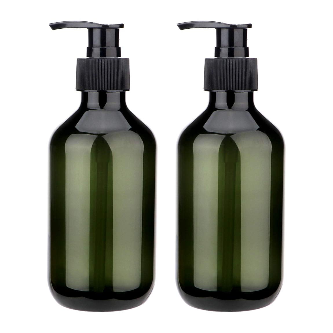 Sdoot Green Pump Bottle 2 Pack, 10oz Shampoo Pump Bottle Plastic Pump