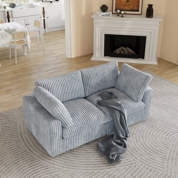 Sdorens Cloud Couch Modular Sectional Sofa,78" Oversized Convertible Wide Seater,2 Seater for Living Room Set,Covers Washable&Replaceable,Grey