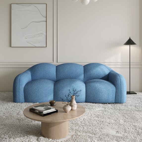 Sdorens Cloud Sofa Oversized Curved Couch,Lazy Sofa Round Floor Sofas,Cloud Memory Foam Couches for Living Room,Apartment,Small Spaces(No Assembly,Blue)