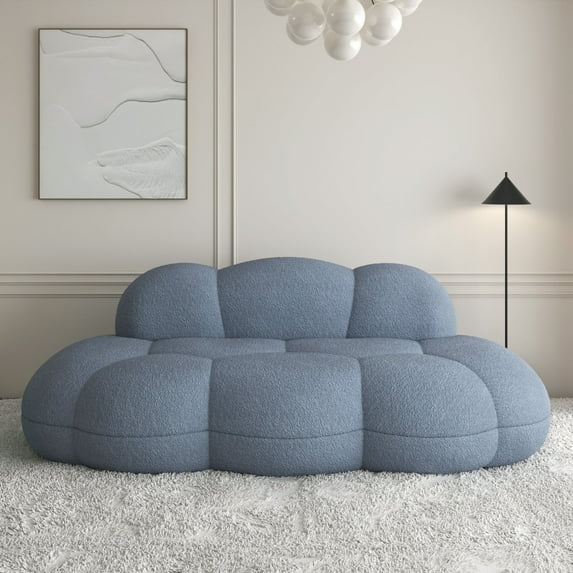 Sdorens Cloud Sofa Oversized Curved Couch,Lazy Sofa Round Floor Sofas,Cloud Memory Foam Couches for Living Room,Apartment,Small Spaces(No Assembly,Blue)
