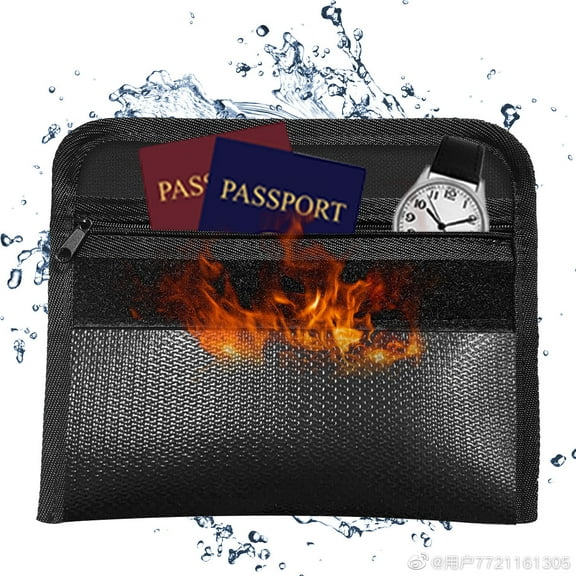 Sdstone Small Fireproof Money Deposit Bags, Black