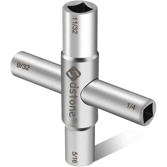 Sdstone Water Key, 4 Way Sillcock Key Stopcock and Valves Hex Tool