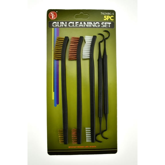 Se 7624Bc-5 Gun Cleaning Set With 3 Brushes And 2 Double-Ended Picks