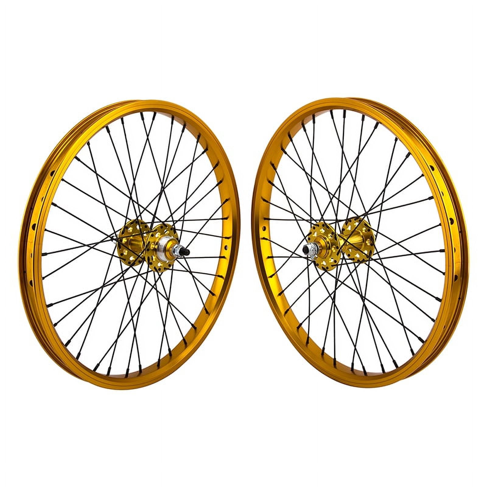 Se Bikes J24SG Wheelset 20in B/O 3/8inx100-110mm FW Rim Brake Clincher Gold