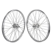 Se Bikes J24SG Wheelset 24in B/O 3/8inx100-110mm FW Rim Brake Clincher Silver