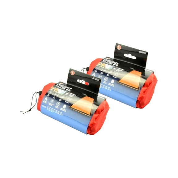 Se Eb122Or-2 Emergency Sleeping Bag With Drawstring Carrying Bag (2 Pack), Orange