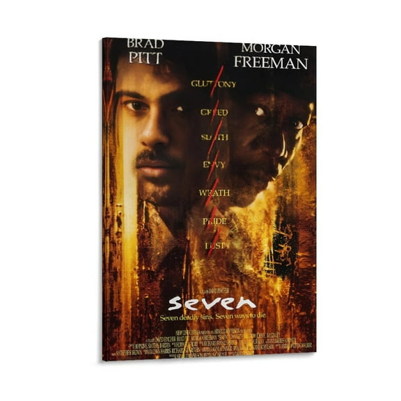 Se7en (3) Classic Movie Poster Canvas Wall Art Poster Decorative Bedroom Modern Home Print Picture Artworks Posters 24x36inch(60x90cm)
