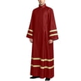 thumbnail image 1 of SeCaotees Costume for Men Solid Color Long Sleeve Striped Robe Relaxed Fit Lightweight Breathable Church Clergy Priest Halloween Cosplay Fancy Dress Outfit Red,M, 1 of 9