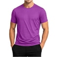thumbnail image 1 of SeCaotees Crew Neck Short Sleeve Pocket T‑Shirts for Men Slim Fit Breathable Quick‑Dry Fabric Athletic Workout Daily Casual Tees Purple,XL, 1 of 9