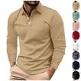 thumbnail image 1 of SeCaotees Men Quarter Zip Long‑Sleeve Polo Shirt, Soft Stretch Collared Pullover Top Casual Business Golf Daily Wear for Men Black,L, 1 of 7