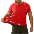 thumbnail image 1 of SeCaotees Men's Short‑Sleeve Athletic Performance Tee Crew Neck High Stretch Quick‑Dry Lightweight Fabric Slim Fit For Gym Workout Running Sports Tops Red,L, 1 of 6