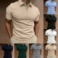 thumbnail image 1 of SeCaotees Polo Shirts for Men Short Sleeve Turn Down Collar Solid Tops Lightweight Slim Fit Casual Daily Athletic Workout Shirts Army Green,L, 1 of 6