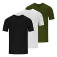 thumbnail image 1 of SeCaotees Short Sleeve Crew Neck Multipack Tees for Men Relaxed Fit Stretchy Knit Fabric Multi‑Pack Daily Indoor Outdoor Pullover Tops Black,XXXL, 1 of 2