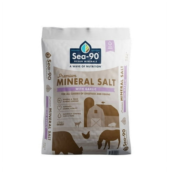 Sea-90 Ocean Minerals Premium Mineral Salt with Garlic - 25 lb