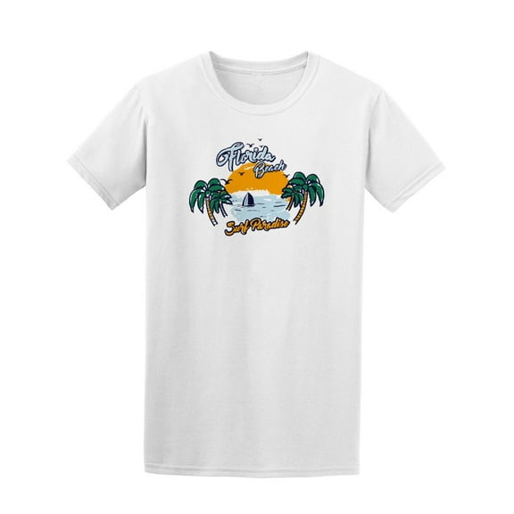 Sea And Palm Beach  T-Shirt Men -Image by Shutterstock, Male 3X-Large
