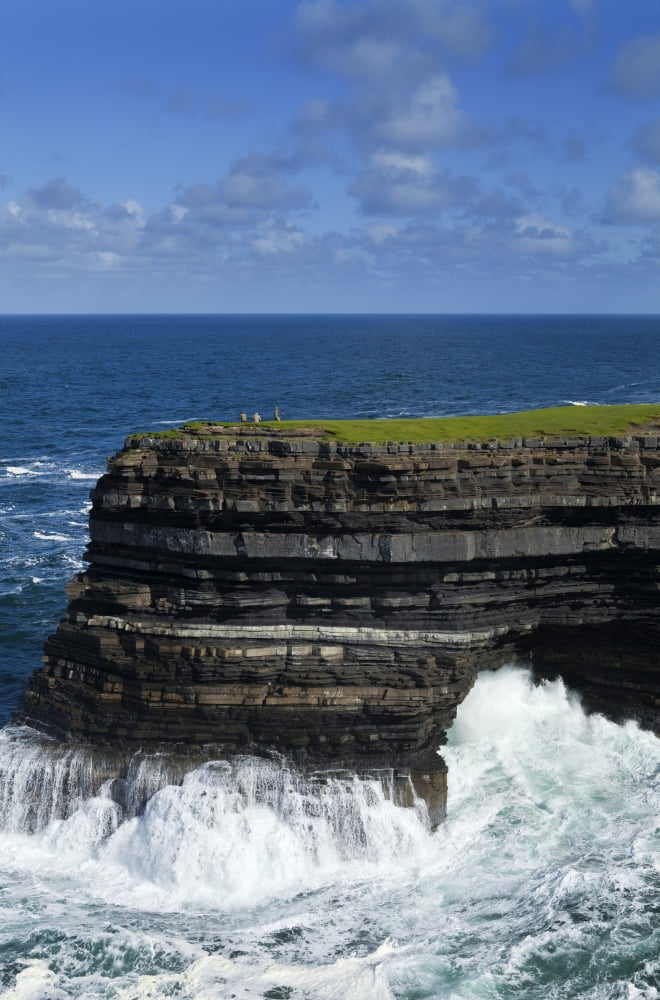 Sea Anglers fishing off the Cliffs of Downpatrick Head County Mayo Ireland Canvas Art - George Munday Design Pics (12 x 19)