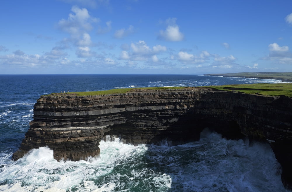 Sea Anglers fishing off the Cliffs of Downpatrick Head County Mayo Ireland Canvas Art - George Munday Design Pics (38 x 24)