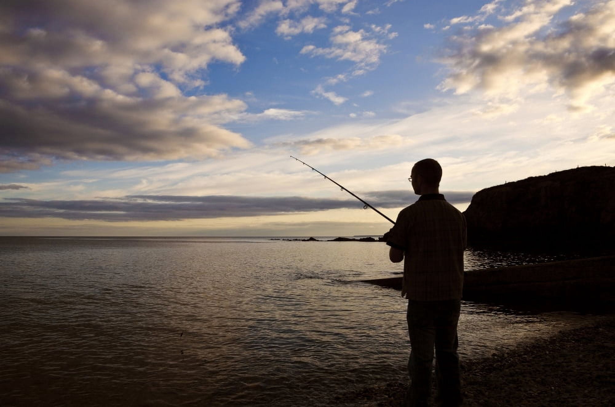 Sea Angling at Stage Cove Near Bunmahon The Copper Coast County Waterford Ireland Canvas Art - Panoramic Images (9 x 27)