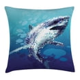 thumbnail image 1 of Sea Animal Decor Throw Pillow Cushion Cover, Digital Made Psychedelic Shark Figure with Droplets Scary Atlantic Beast, Decorative Square Accent Pillow Case, 16 X 16 Inches, Blue Grey, by Ambesonne, 1 of 2