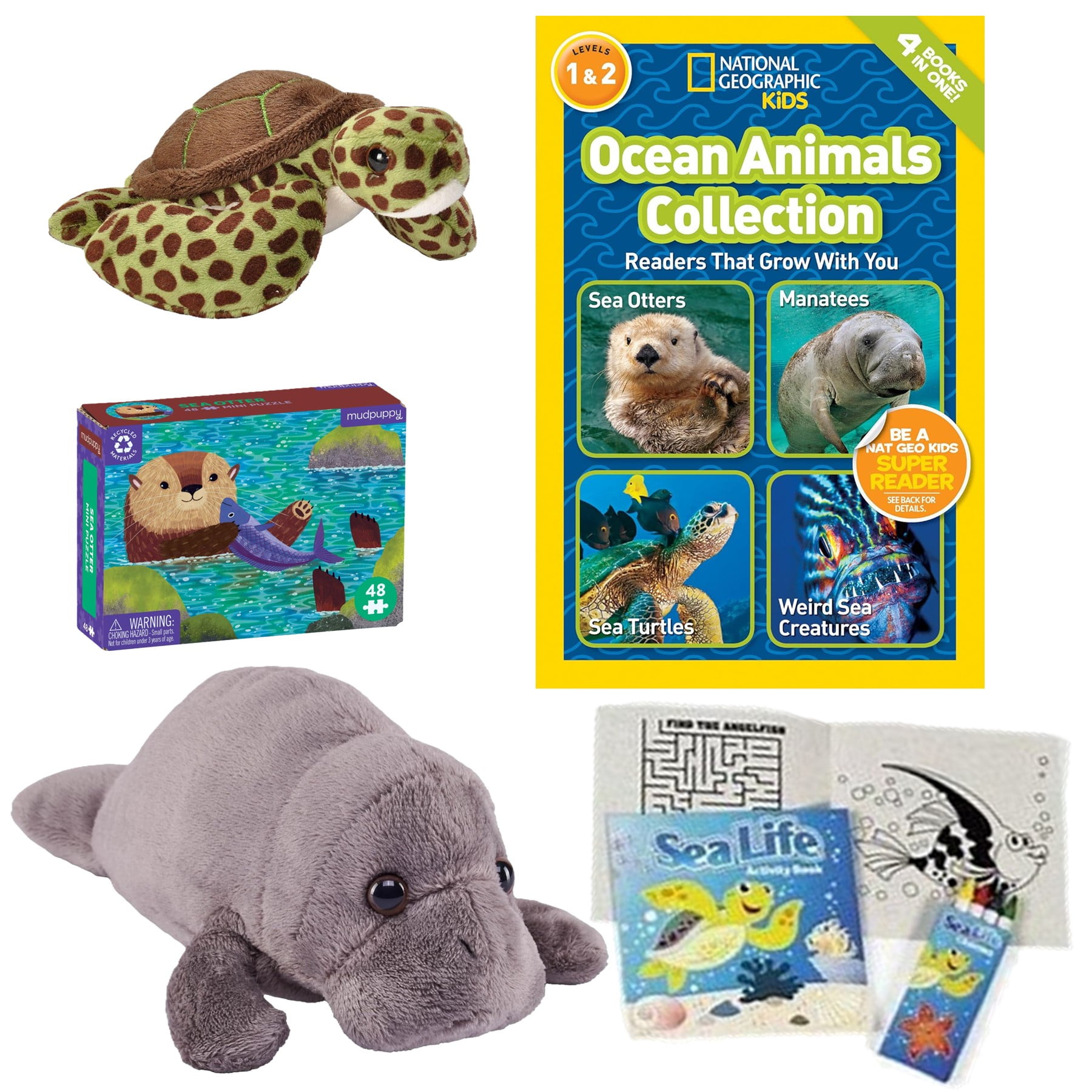 Sea Animal Educational Gift Set with National Geographic Readers Ocean ...