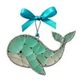 thumbnail image 1 of Sea Animal Glass Ornament Whale 3 D Whale Stained Glass Hanging Ornament Christmas Valentines Tree Decor, Best Friends and Sisters Coastal Gifts, Blue Bows, Memorial Ornament, Beach Nature Lovers, 1 of 5