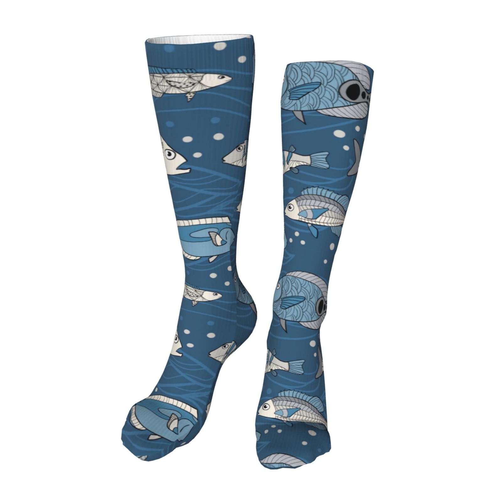 Sea Animal Knee High Socks Warm for Wowen Men Antislip Winter Thickened