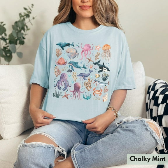 Sea Animal Shirt Ocean Nature Shirt Sealife Ocean Life Tee Whale Orca Dolphin Shirt Ocean Gift for Marine Biologist Shirt