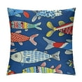 thumbnail image 1 of Sea Animal Throw Pillow Covers, Pillow Covers, Fish Decorative Pillow Covers, Geometric Ocean Life Cushion Cases, Cartoon Fish Decorative Pillow Covers, 1 of 5