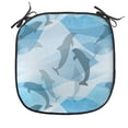 thumbnail image 1 of Sea Animals Chair Seating Cushion, Dolphin Fish Pattern Silhouette Under the Sea Waves in Contemporary Design, Soft Seat Pads for Office with Anti-slip Backing, 16"x16", Blue and Grey, by Ambesonne, 1 of 5