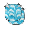 thumbnail image 1 of Sea Animals Chair Seating Cushion Set of 4, Dotted Humpback Whale Maritime Theme Summer Art Style Ornament Ocean Design, Seat Pads for Office with Anti-slip Backing, 16"x16", Blue Grey, by Ambesonne, 1 of 7