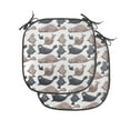 thumbnail image 1 of Sea Animals Chair Seating Cushion Set of 4, Seals Illustration Sea Lion Exotic Tropical Comic Graphic Wild Ocean, Seat Pads for Office with Anti-slip Backing, 16"x16", Cadet Blue Mauve, by Ambesonne, 1 of 7
