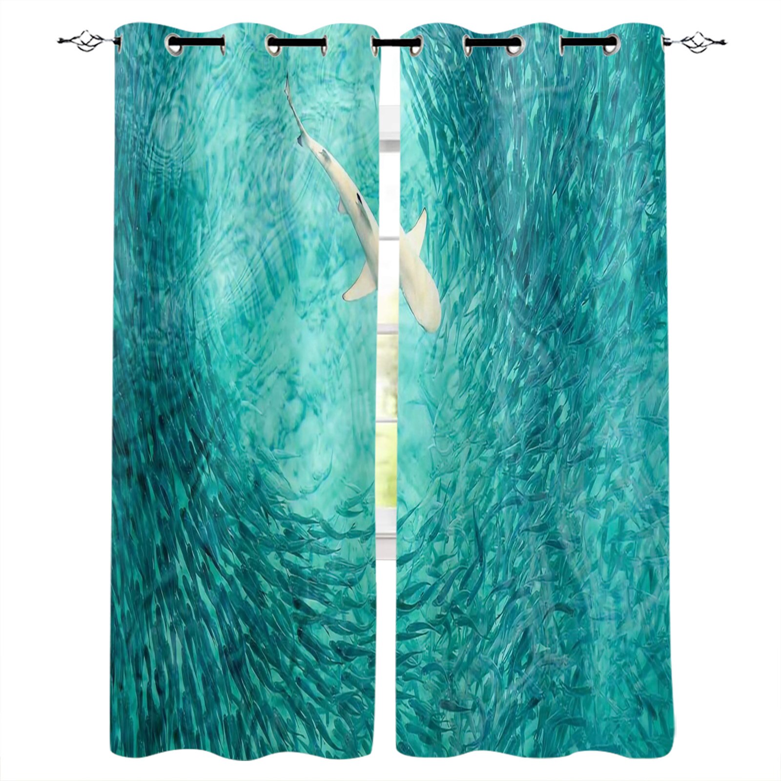 Sea Animals Curtains and Small Fish in Ocean Wilderness Waterscape Wildlife Nature Theme Picture