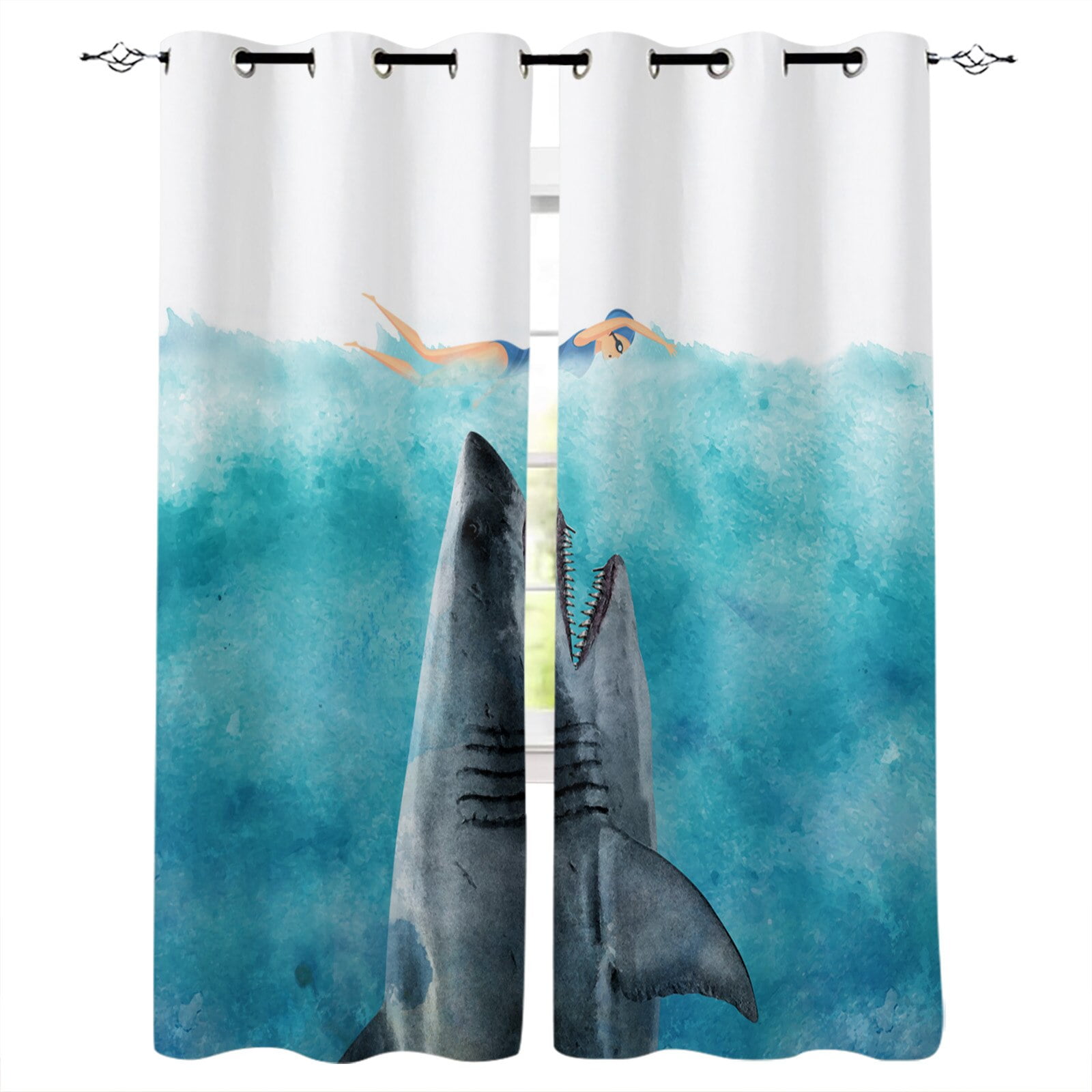 Sea Animals Curtains and Small Fish in Ocean Wilderness Waterscape Wildlife Nature Theme Picture