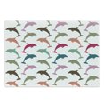 thumbnail image 1 of Sea Animals Cutting Board, Colorful Dolphin on White Background Ocean Marine Animal Illustration, Decorative Tempered Glass Cutting and Serving Board, Large Size, Multicolor, by Ambesonne, 1 of 1