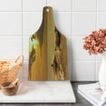 thumbnail image 1 of Sea Animals Cutting Board, Dolphins at Sunset Water Splashes Aquatic Playful Animal Dusk Print, Decorative Tempered Glass Cutting and Serving Board, Wine Bottle Shape, Multicolor, by Ambesonne, 1 of 5