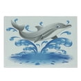 thumbnail image 1 of Sea Animals Cutting Board, Jumping Dolphin Animal Character Cartoon Style Water Splash Summer, Decorative Tempered Glass Cutting and Serving Board, Small Size, Blue Grey, by Ambesonne, 1 of 1