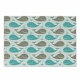 thumbnail image 1 of Sea Animals Cutting Board, Pattern Smiling Whale Cartoon Repeated Design Illustration, Decorative Tempered Glass Cutting and Serving Board, Small Size, Tan Turquoise White, by Ambesonne, 1 of 1