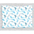 thumbnail image 1 of Sea Animals Decor Tapestry, Dolphin Figures Underwater Ocean Marine Natural Life Delphinoid Art, Wall Hanging for Bedroom Living Room Dorm Decor, 60W X 40L Inches, White Blue Grey, by Ambesonne, 1 of 2