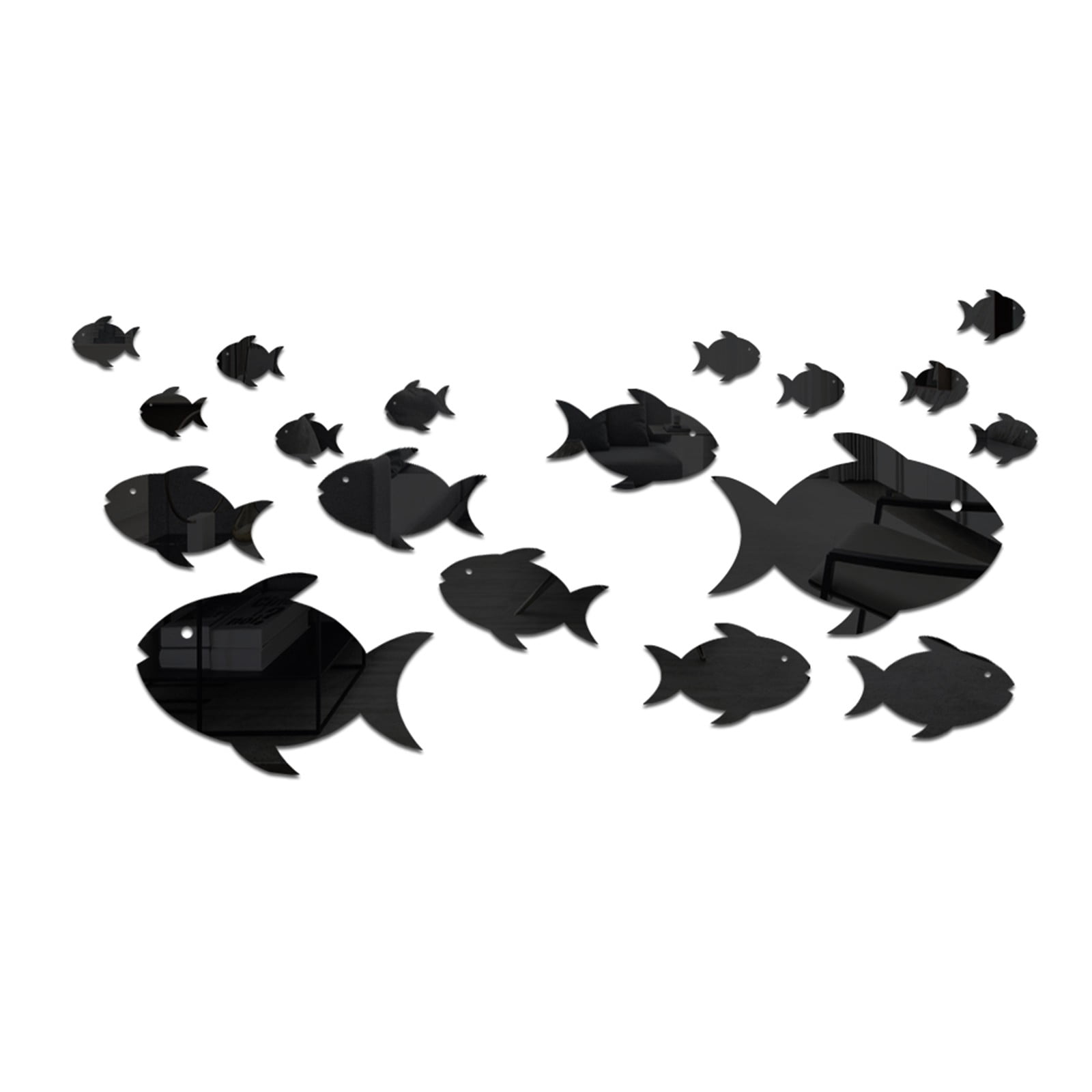 Sea Animals Fishes Theme Waterproof Acrylic Mirror Wall Decor Stickers sea-animals-fishes-theme-waterproof-acrylic-mirror-wall-decor-stickers